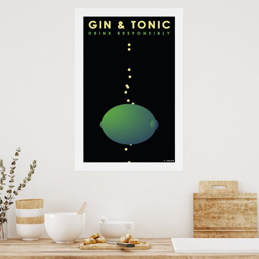 Poster Gin & Tonic (Large Poster) (Cuisine)