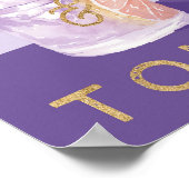 Poster Gin & Tonic Retro Purple Cocktail Aquarelle (Coin)