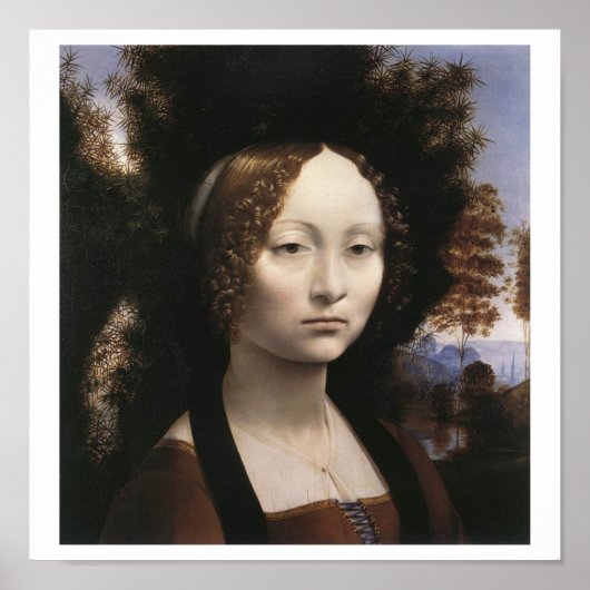 Poster Ginevra de' Benci par Leonardo Da Vinci (Devant)