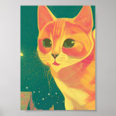 Poster Ginger cat illustration perspective art chaton (Devant)