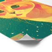 Poster Ginger cat illustration perspective art chaton (Coin)