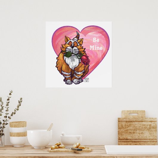 Poster Ginger Cat Saint-Valentin (Cuisine)