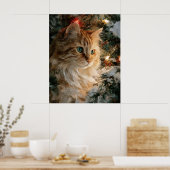 Poster Ginger Maine Coon Noël (Cuisine)