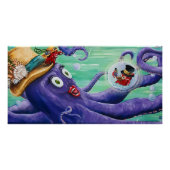 Poster Ginger Octopus & Ethel Crab Steampunk print (Devant)