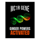 Poster Ginger Powers Activated DNA Mutant Funny Redhead (Devant)