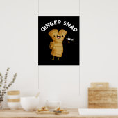 Poster Ginger Snap Funny Food Herb Spice Pun Dark BG (Cuisine)