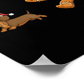 Poster Gingerbread Cookie Chasing Dachshund Christmas Dog (Coin)