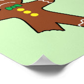 Poster Gingerbread Cookie Humour de Noël Vert (Coin)