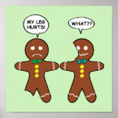 Poster Gingerbread Cookie Humour de Noël Vert (Devant)