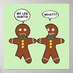 Poster Gingerbread Cookie Humour de Noël Vert