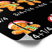 Poster Gingerbread Cookie Santa Hat Fraction Math Teacher (Coin)