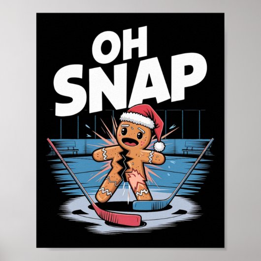 Poster Gingerbread de Noël de hockey sur glace (Devant)