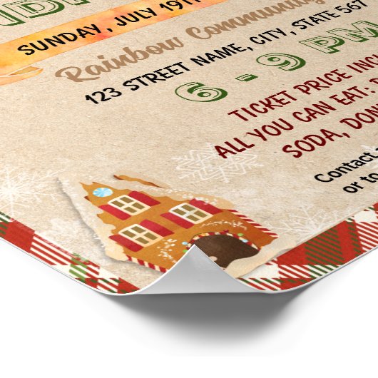 Poster Gingerbread House Concours école modèle (Coin)