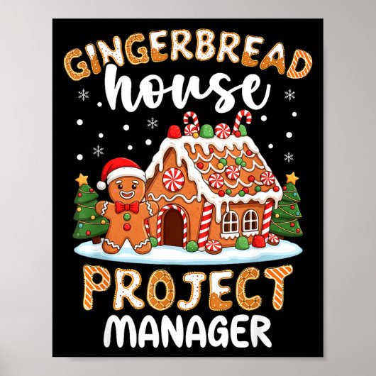 Poster Gingerbread House Project Manager Christmas Cookie (Devant)