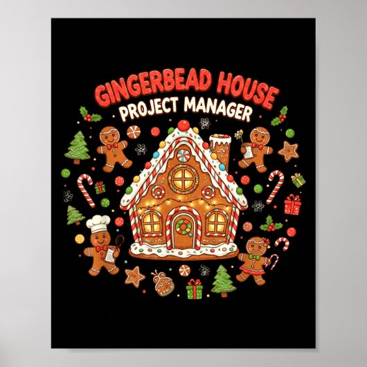 Poster Gingerbread House Project Manager Cookie Baking Fu (Devant)