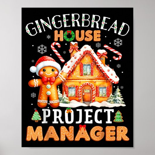 Poster Gingerbread House Project Manager Decorating Bakin (Devant)