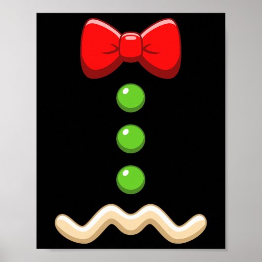 Poster Gingerbread Man Costume Noël Halloween Cookie (Devant)