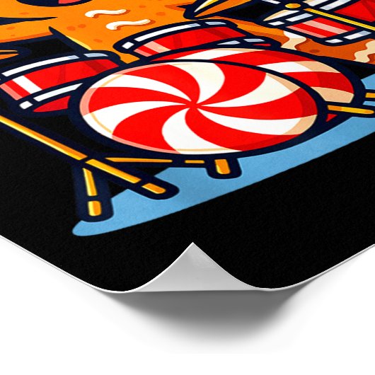 Poster Gingerbread Man Playing Drums  (Coin)