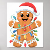 Poster Gingerbread Man Tangled Christmas Lights  (Devant)