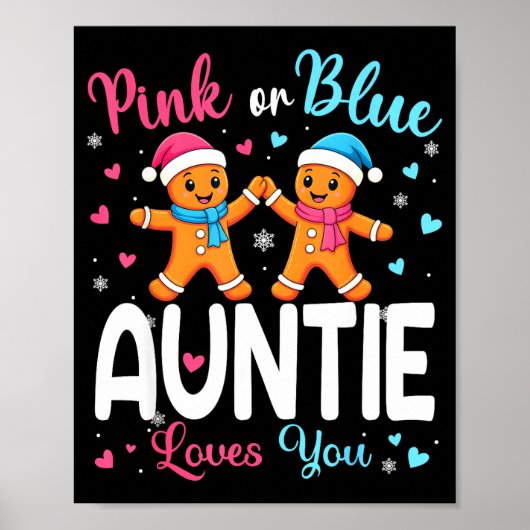 Poster Gingerbread Nk Or Blue Auntie Loves You Christmas  (Devant)