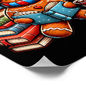 Poster Gingerbread Reading Book Lovers Christmas Bookworm (Coin)