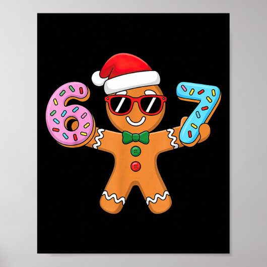 Poster Gingerbread Six Seven 67 Ice Cream Drip Christmas (Devant)