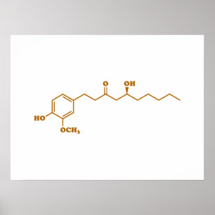 Poster Gingerol Molecule formule chimique