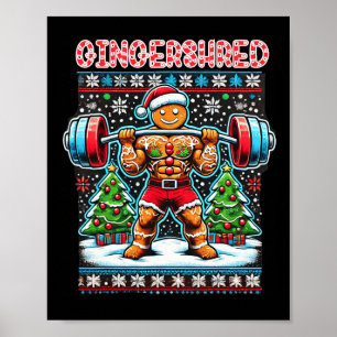 Poster Gingersher Funny Gingerbread Homme Gym Bodybuildin