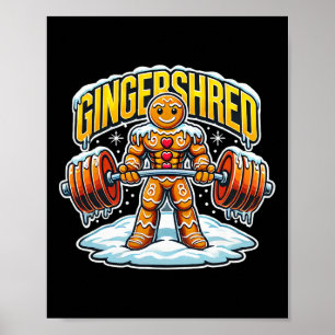 Poster Gingersher Funny Gingerbread Homme Gym Bodybuildin