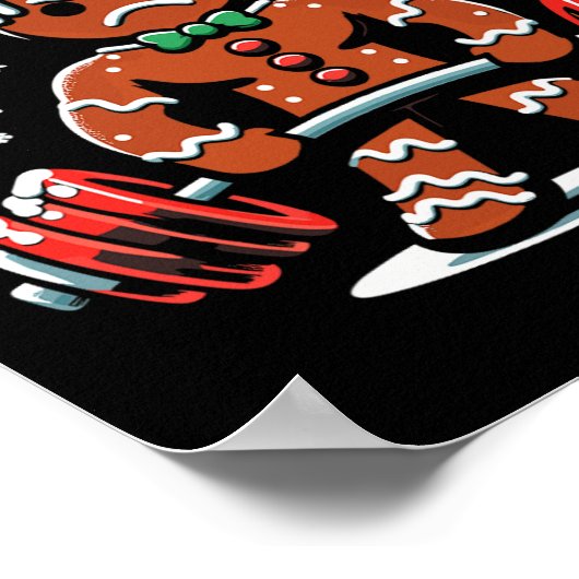 Poster Gingersher Funny Gingerbread Homme Gym Bodybuildin (Coin)