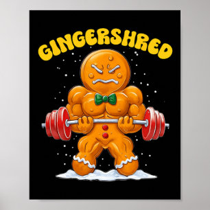 Poster Gingersher Funny Gingerbread Homme Gym Bodybuildin