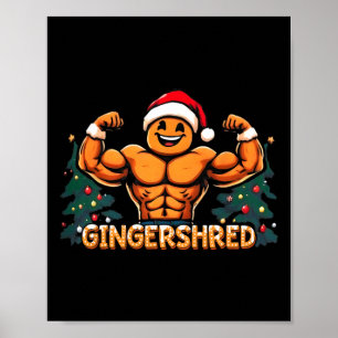 Poster Gingersher Funny Gingerbread Homme Gym Bodybuildin