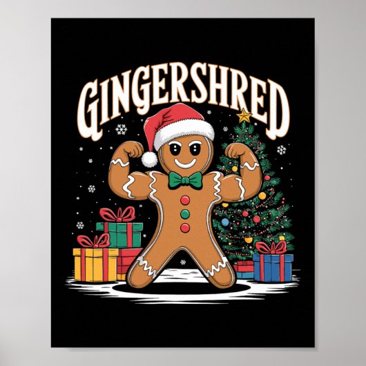 Poster Gingershred Funny Gingerbread Bodybuilding Christa (Devant)