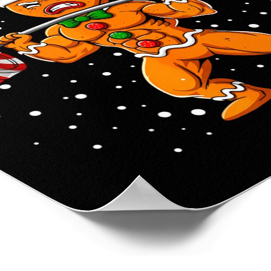 Poster Gingershred Funny Gingerbread Man Gym Bodybuilding (Coin)