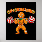 Poster Gingershred Funny Gingerbread Man Gym Bodybuilding (Devant)