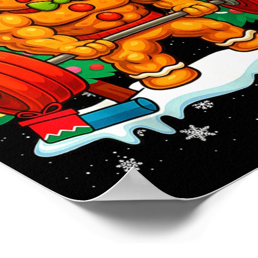 Poster Gingershred Funny Gingerbread Man Gym Bodybuilding (Coin)