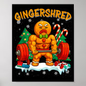 Poster Gingershred Funny Gingerbread Man Gym Bodybuilding (Devant)