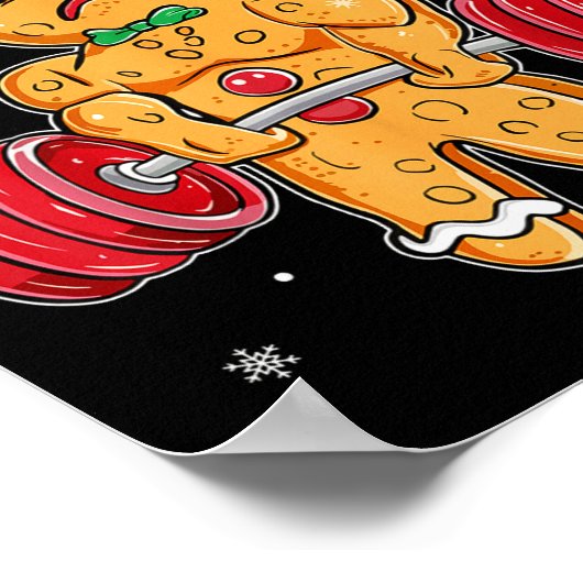 Poster Gingershred Funny Gingerbread Man Gym Bodybuilding (Coin)