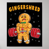 Poster Gingershred Funny Gingerbread Man Gym Bodybuilding (Devant)