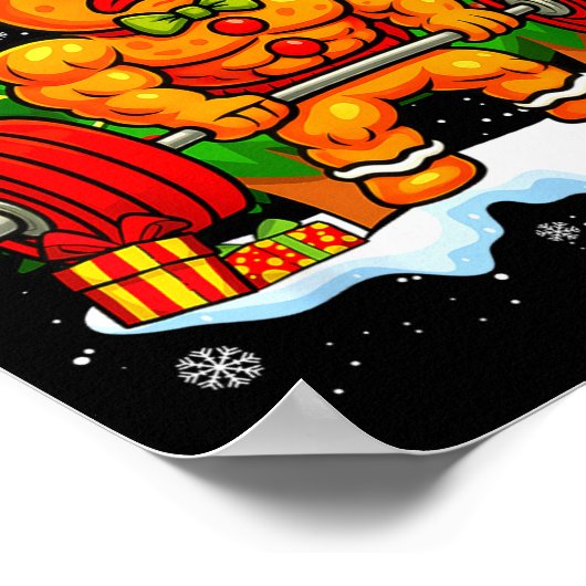 Poster Gingershred Funny Gingerbread Man Gym Bodybuilding (Coin)