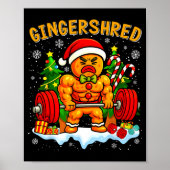 Poster Gingershred Funny Gingerbread Man Gym Bodybuilding (Devant)