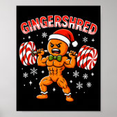 Poster Gingershred Funny Gingerbread Man Gym Bodybuilding (Devant)
