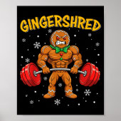 Poster Gingershred Funny Gingerbread Man Gym Bodybuilding (Devant)