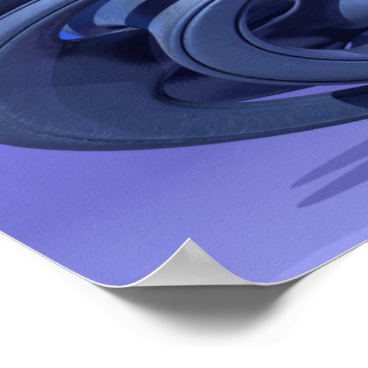 Poster Gingezel Abstrait 330 A 3D Sculpture en bleu (Coin)