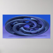 Poster Gingezel Abstrait 330 A 3D Sculpture en bleu (Devant)