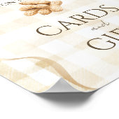 Poster Gingham Beige Neutre Cadeau de Naissance Bébé Caca (Coin)