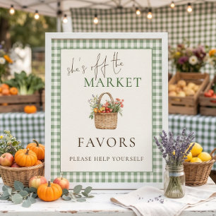 Poster Gingham Elle est hors du Marché des Favors Panneau