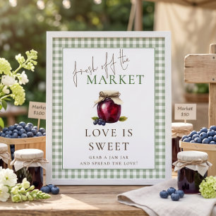 Poster Gingham Marché L'amour est doux Signe Enterrement