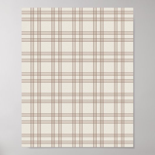 Poster Gingham marron et crème (Devant)