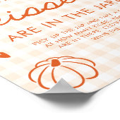 Poster Gingham Orange Automnal Dessiné à la Main Combien (Coin)